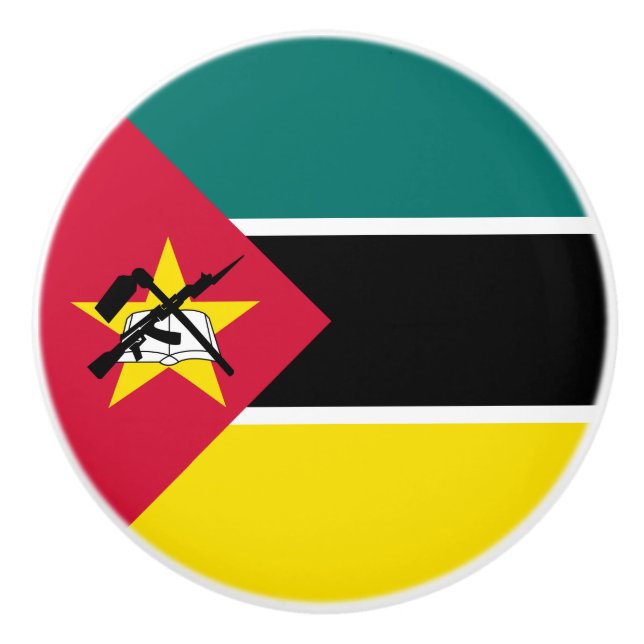 Bouton De Porte En Céramique Drapeau du Mozambique (Devant)