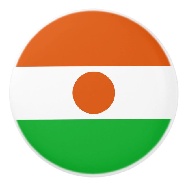 Bouton De Porte En Céramique Drapeau du Niger (Devant)