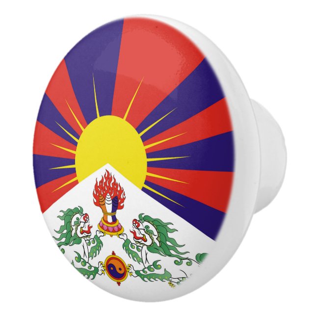 Bouton De Porte En Céramique Drapeau du Tibet libre (Droite)