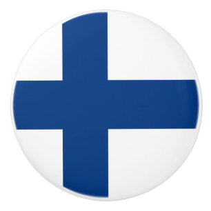 Bouton De Porte En Céramique Drapeau finlandais Céramique Tige