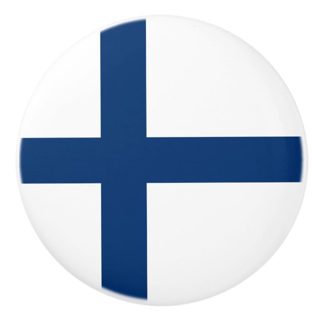 Bouton De Porte En Céramique Drapeau Finlande (Devant)