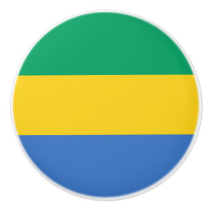 Bouton De Porte En Céramique Drapeau Gabon