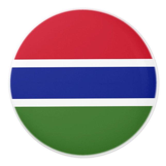 Bouton De Porte En Céramique Drapeau Gambie (Devant)