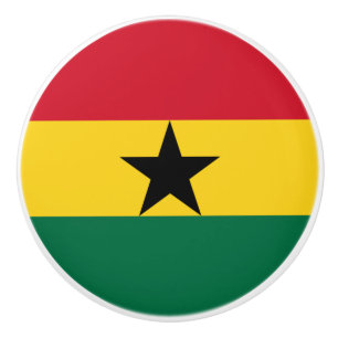 Bouton De Porte En Céramique Drapeau Ghana en céramique