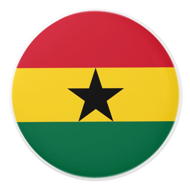 Bouton De Porte En Céramique Drapeau Ghana en céramique (Devant)