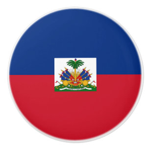 Bouton De Porte En Céramique Drapeau Haïti