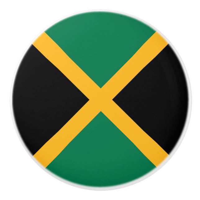 Bouton De Porte En Céramique Drapeau Jamaïque (Devant)