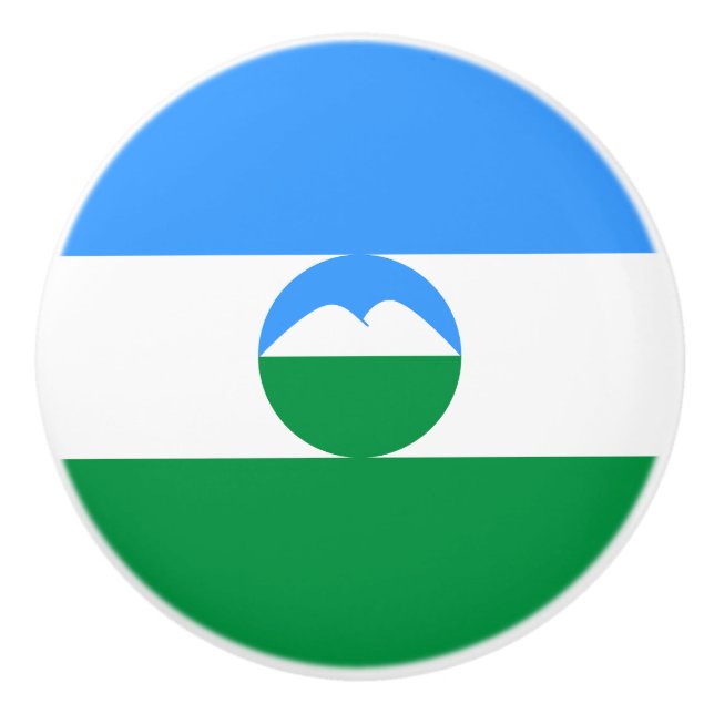 Bouton De Porte En Céramique Drapeau Kabardino Balkaria (Devant)