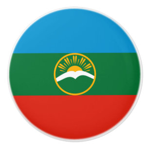 Bouton De Porte En Céramique Drapeau Karachay Cherkessia