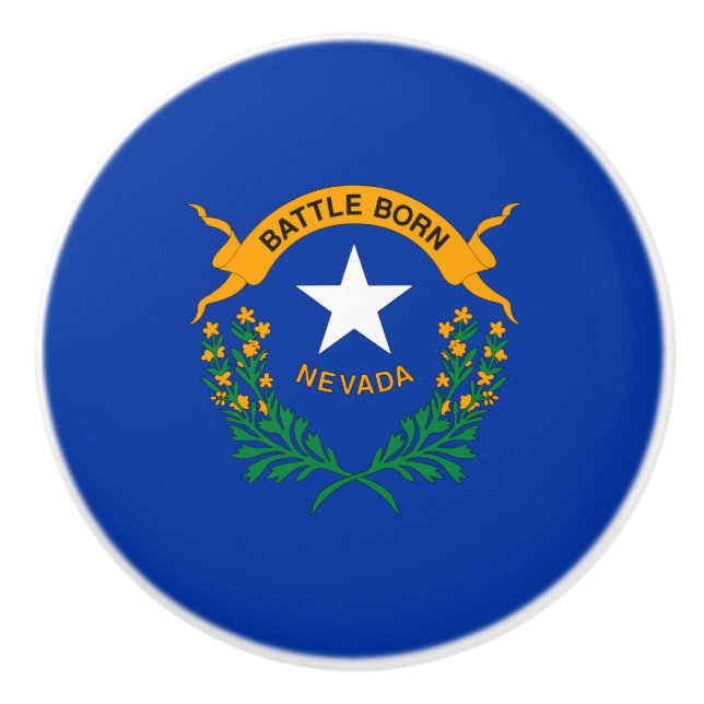 Bouton De Porte En Céramique Drapeau national du Nevada (Devant)