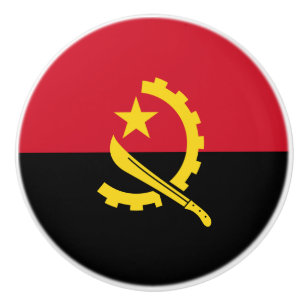 Bouton De Porte En Céramique Drapeau patriotique angolais