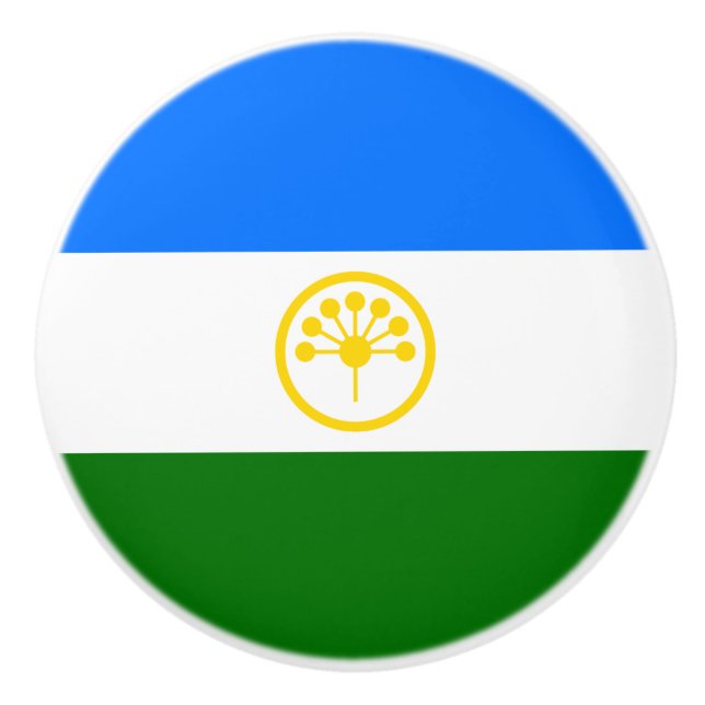 Bouton De Porte En Céramique Drapeau patriotique Bachkortostan (Devant)