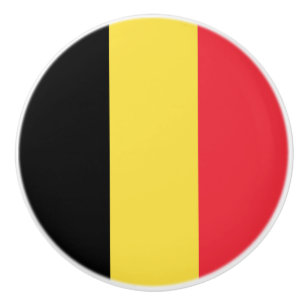 Bouton De Porte En Céramique Drapeau patriotique belge