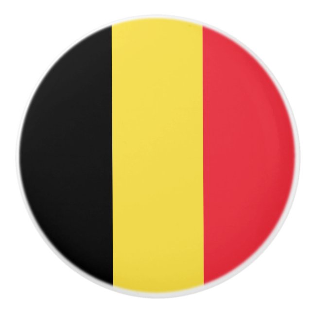 Bouton De Porte En Céramique Drapeau patriotique belge (Devant)