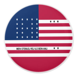 Bouton De Porte En Céramique Drapeau patriotique de l'atoll de Bikini