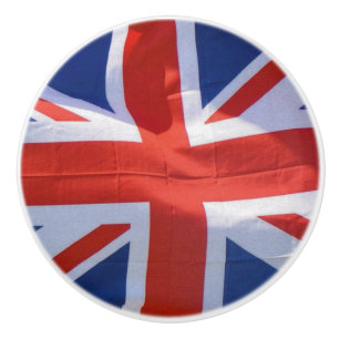 Bouton De Porte En Céramique Drapeau patriotique du R-U - Britanniques fiers