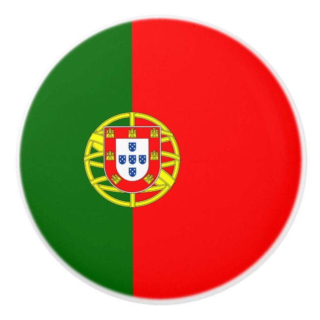 Bouton De Porte En Céramique Drapeau portugais (Devant)