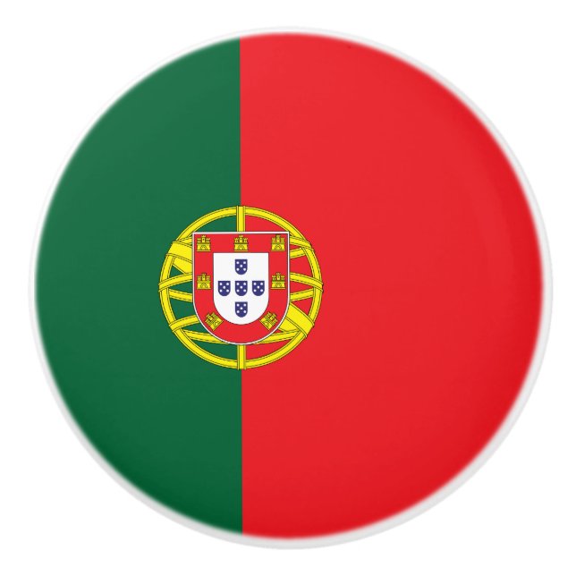 Bouton De Porte En Céramique Drapeau Portugal (Devant)