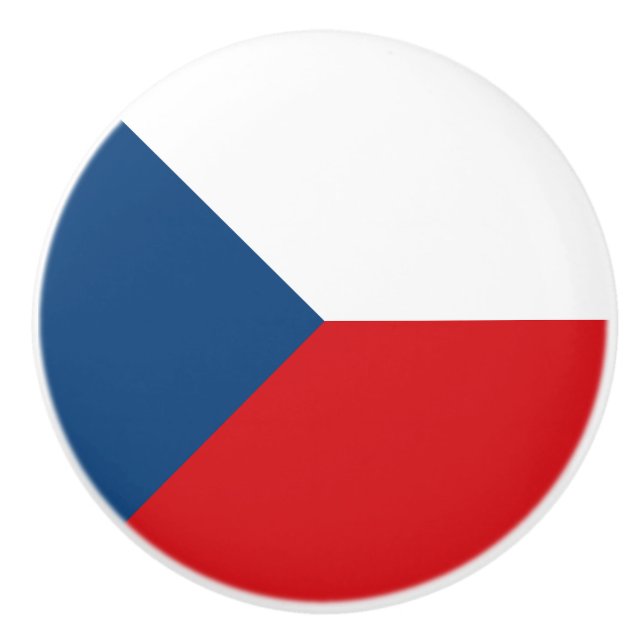 Bouton De Porte En Céramique Drapeau République tchèque (Devant)