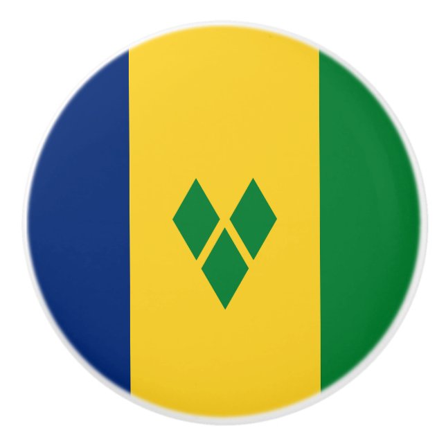Bouton De Porte En Céramique Drapeau Saint-Vincent (Devant)