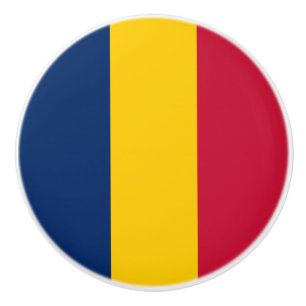 Bouton De Porte En Céramique Drapeau Tchad
