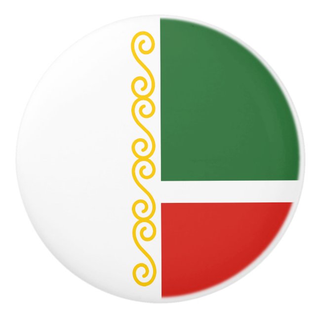 Bouton De Porte En Céramique Drapeau tchétchène (Devant)