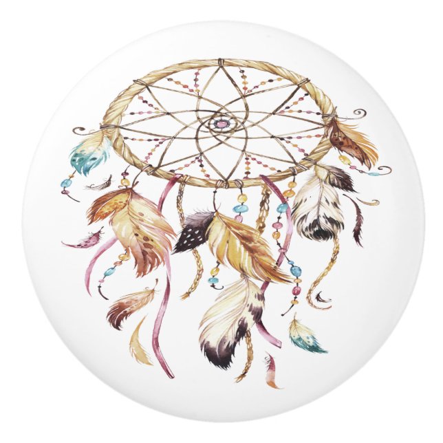 Bouton De Porte En Céramique Dreamcatcher (Devant)