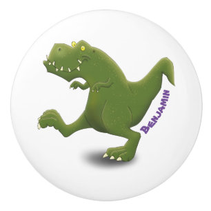 Bouton De Porte En Céramique Drôle T rex dinosaure dessin animé humour