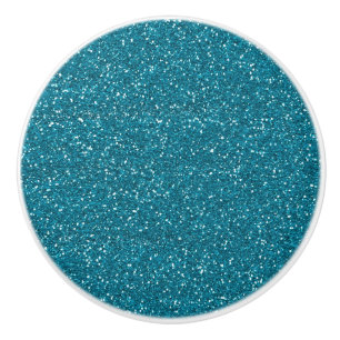 Bouton De Porte En Céramique Effet Parties scintillant turquoise