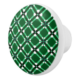 Bouton De Porte En Céramique Élégant motif vert