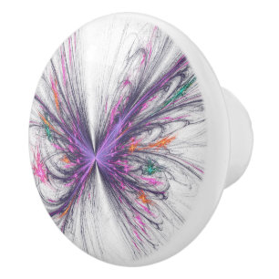 Bouton De Porte En Céramique Élégant papillon fractal