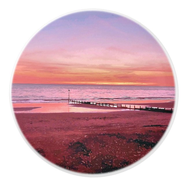 BOUTON DE PORTE EN CÉRAMIQUE ENSOLEIL (Devant)