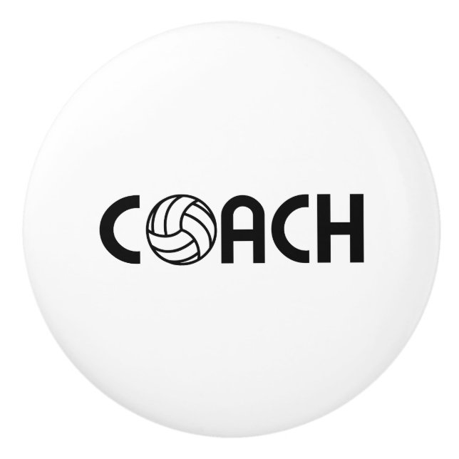 Bouton De Porte En Céramique Entraîneur de volleyball (Devant)