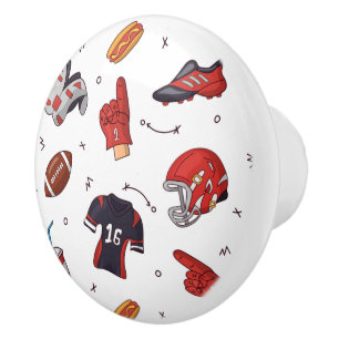 Bouton De Porte En Céramique Équipement sportif de football avec Motif alimenta