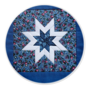 Bouton De Porte En Céramique Étoile bleue