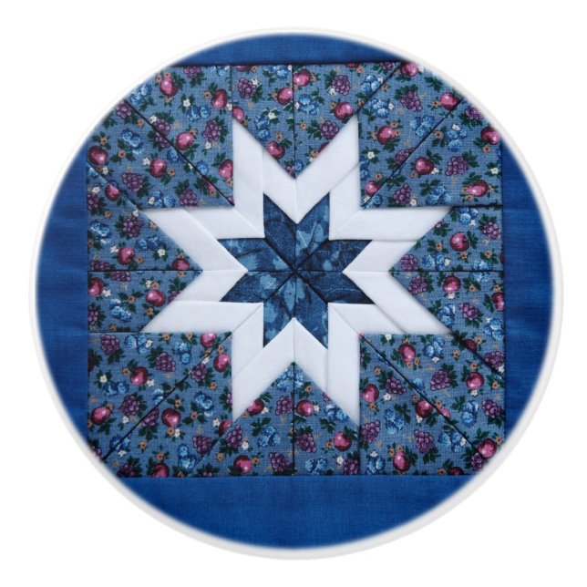 Bouton De Porte En Céramique Étoile bleue (Devant)