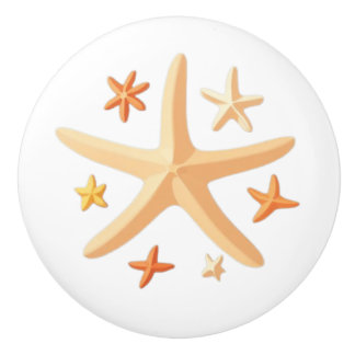 Bouton De Porte En Céramique Étoiles de mer et les petites