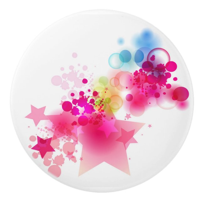 Bouton De Porte En Céramique Étoiles en céramique Knob (Devant)