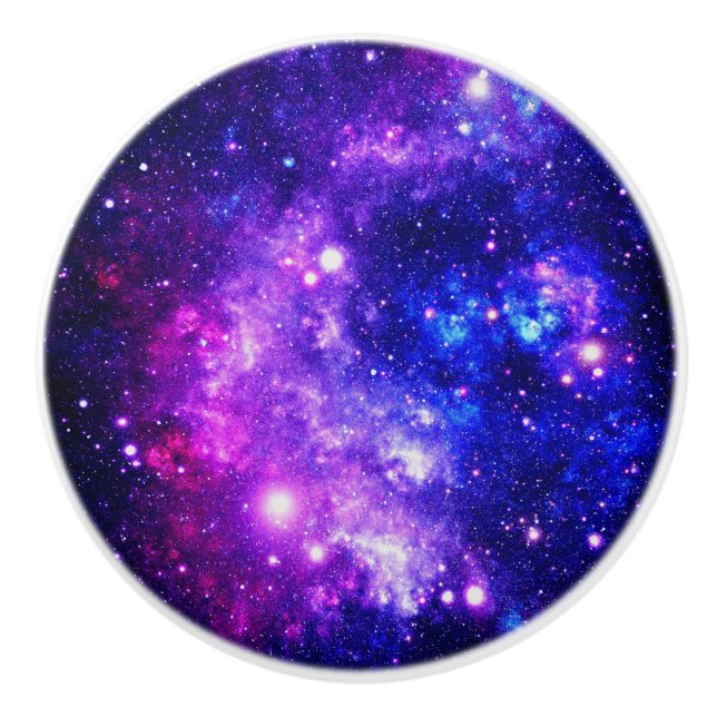 Bouton De Porte En Céramique Étoiles pourpres de l'espace (Devant)