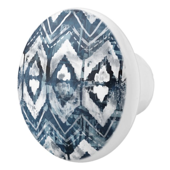 Bouton De Porte En Céramique Extraction d'Indigo - Géométrique (Droite)