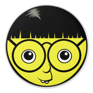 Bouton De Porte En Céramique Face nerd