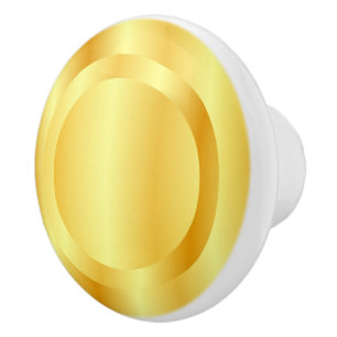 Bouton De Porte En Céramique Faux Gold Metallic Look Élégant Modèle blanc