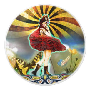 Bouton De Porte En Céramique Fée du carnaval