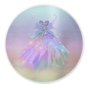 Bouton De Porte En Céramique Fée Ethereal   Rainbow Ombre Pastel Sheen