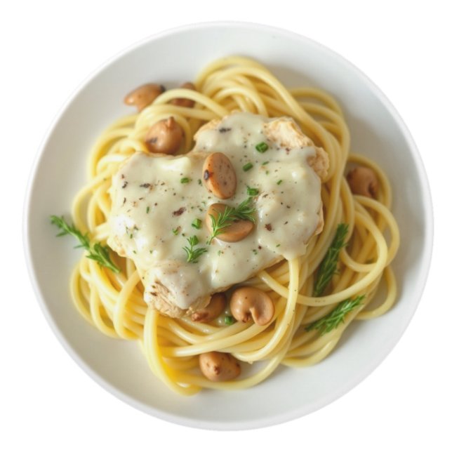 Bouton De Porte En Céramique Fettuccini Alfredo Funny Food  (Devant)