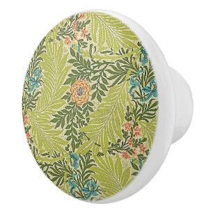 Bouton De Porte En Céramique Feuillage floral Vintage William Morris Larkspur