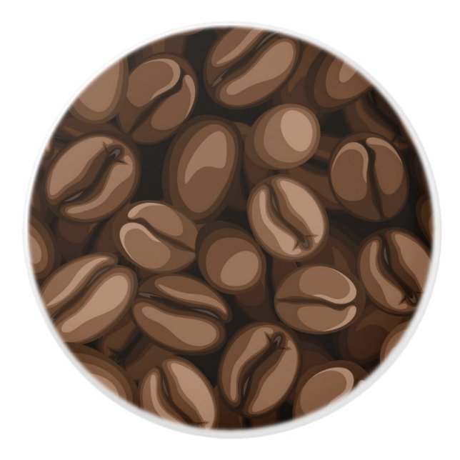 Bouton De Porte En Céramique Fèves de café (Devant)