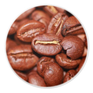 Bouton De Porte En Céramique Fèves de café grillées