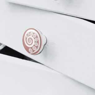 Bouton De Porte En Céramique Fille Rose-Blanc Nature inspirée Fern Frond Curl