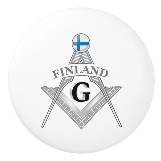 Bouton De Porte En Céramique Finland freemasonry sign (Devant)